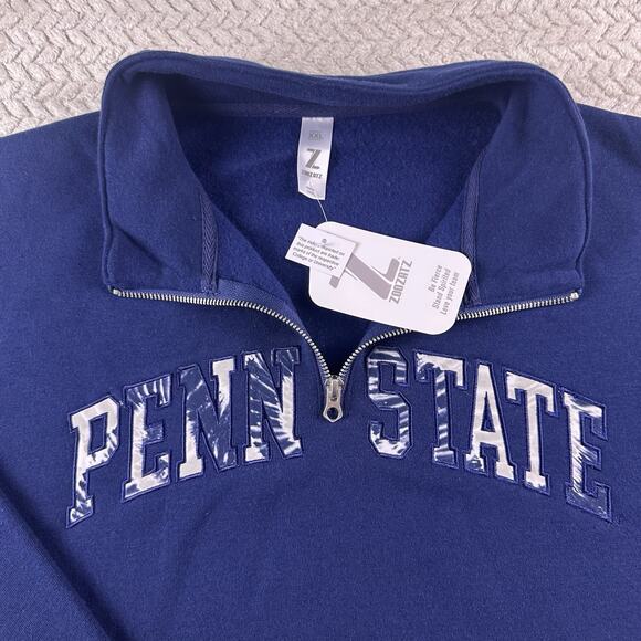 Penn State Women’s 2X Cropped 1/4 Zip Navy Pullover Hoodie NWT - Picture 4 of 16